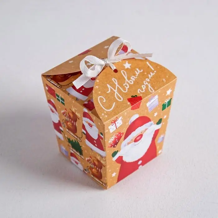 Бонбоньерка новогодняя &laquo;Санта&raquo;, 7,5 х 8 х 7,5 см, Новый год