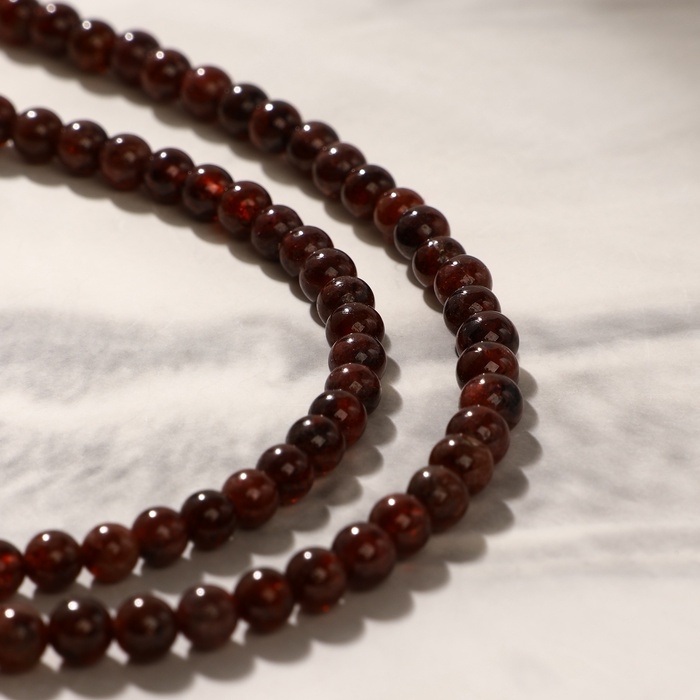 Набор 2 предмета: бусы, браслет шар №3 &laquo;Гранат&raquo;
