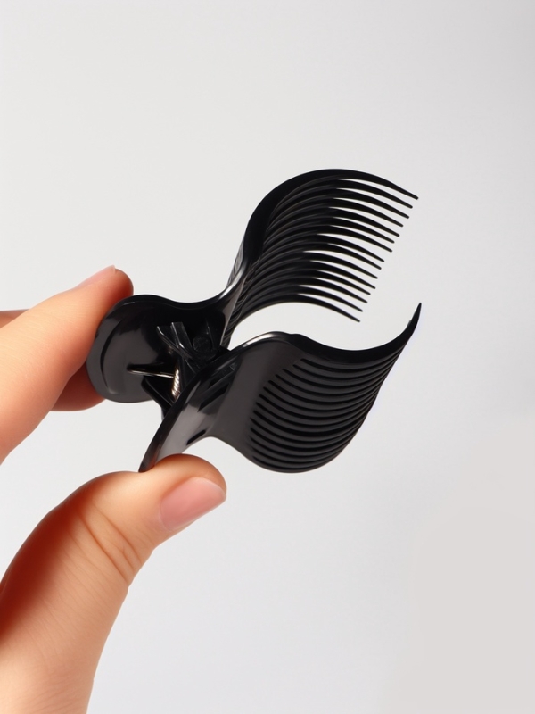 Набор зажимов д/бигуди (наб 6шт цена за наб) пластик черный пакет QF