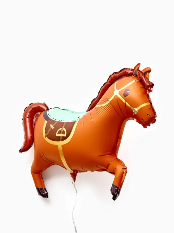 Воздушный шар фольгированный 28" "Лошадка", цвет коричневый