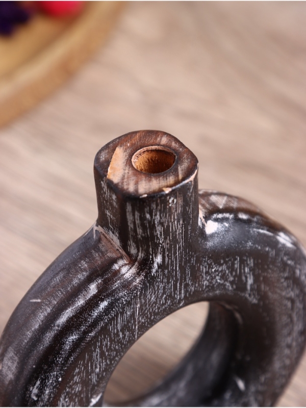 Ваза "Сканди" дерево Джати, 12х3х13 см, цв. темно-коричневый