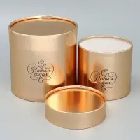 Набор коробок золотых 2 в 1 &laquo;Новогоднее настроение&raquo;, 12 х 12, 15 х 15 см