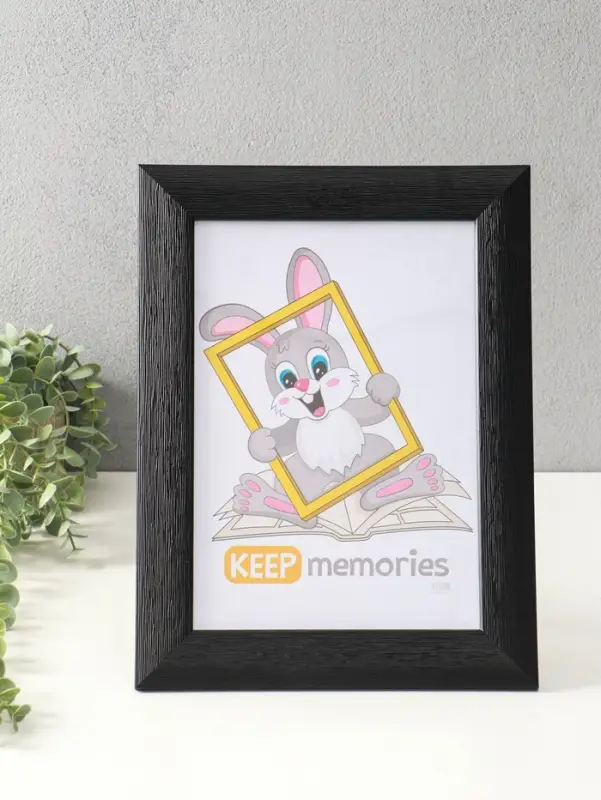 Фоторамка для фото 21х30 см (с ножкой) "Luxe Elegance" пластик, чёрный, (пластик экран)