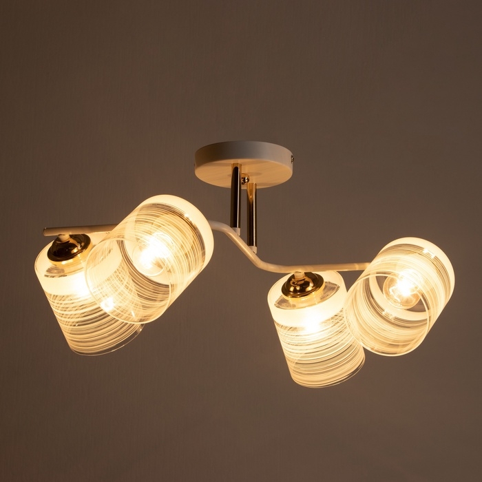 Люстра "Андо" 4хЕ27 40Вт бело-золотой 50х39х26 см