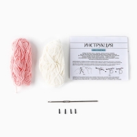 Набор для вязания крючком. Амигуруми: мягкая игрушка своими руками «Зайки-подружки», 8 см Набор для вязания крючком. Амигуруми: мягкая игрушка своими руками «Зайки-подружки», 8 см