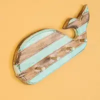 Вешалка &laquo;Кит&raquo;, с 3 крючками, 44&times;6&times;18 см, дерево, бирюзовая