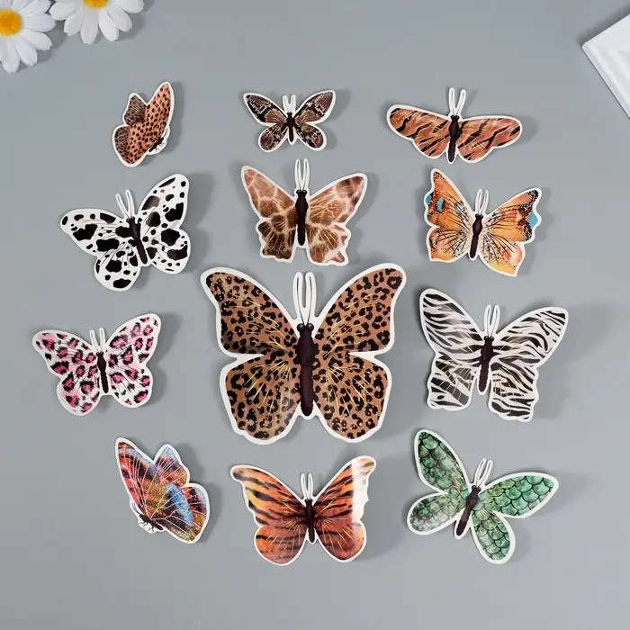 Набор магнитов на холодильник &laquo;Шкуры животных&raquo;, 12 шт., картон, h=4-10 см