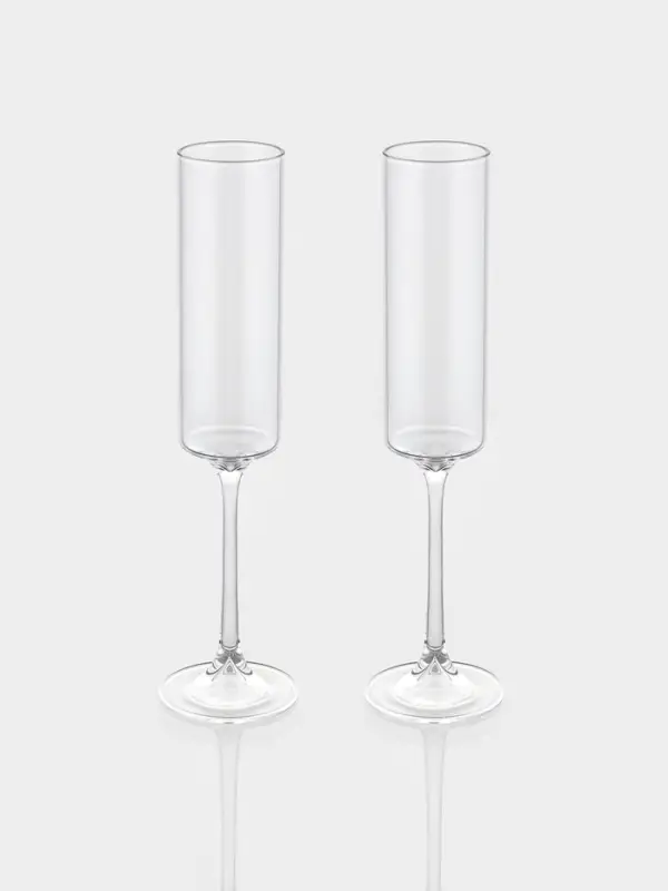 Набор бокалов для шампанского "Индиго" 2 шт, 6х24,5 см, прозрачные