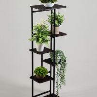 Подставка для цветов Greengo, 6 полок, 36 &times; 23 &times; 106 см, напольная, каркас металл, полки МДФ, чёрная
