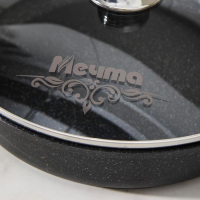 Сковорода &laquo;Гранит Star&raquo;, d=30 см, стеклянная крышка, антипригарное покрытие, тёмно-синий