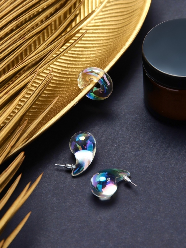 Набор серьги и каффы 3 шт &laquo;Нежность&raquo; капля, цвет разноцветный в серебре