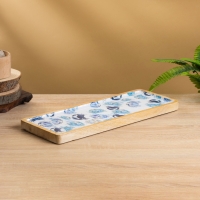 Блюдо прямоугольное "Крабы" дерево манго 41х15 см