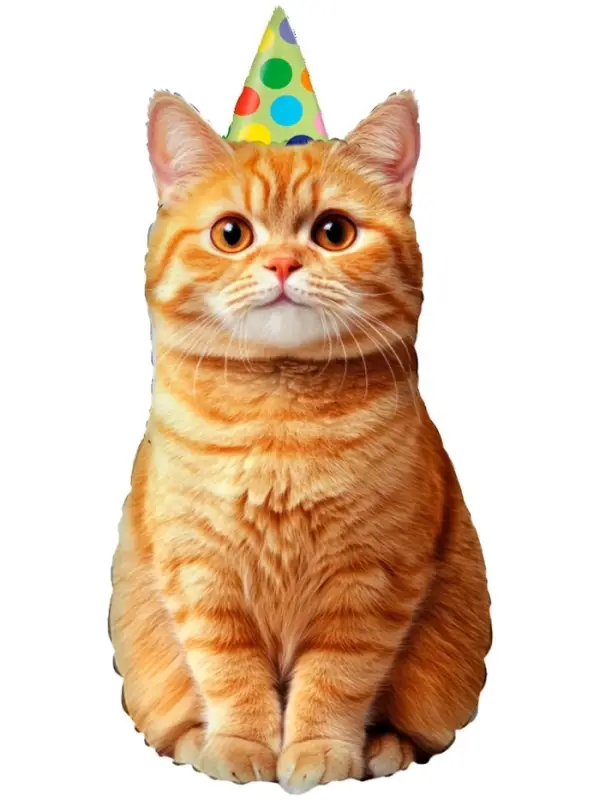 Воздушные шары фольгированные 17" &laquo;Котик в колпачке&raquo;, 5 шт., для палочек