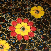 Корзина плетеная ротанг "Цветы 3", 34х34х6 см, МИКС