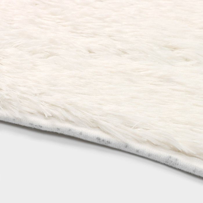 Коврики для ванной и туалета Доляна &laquo;Пушистик&raquo;, 2 шт: 40&times;50 см, 50&times;80 см, цвет белый