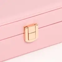 Шкатулка кожзам для украшений "Матовая гладь. Прямоугольная" розовая 16х11,5х5,5 см