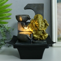 Фонтан настольный от сети, подсветка "Золотой Ганеша у каменного фонтана" 20,5х20,5х26 см Фонтан настольный от сети, подсветка "Золотой Ганеша у каменного фонтана" 20,5х20,5х26 см