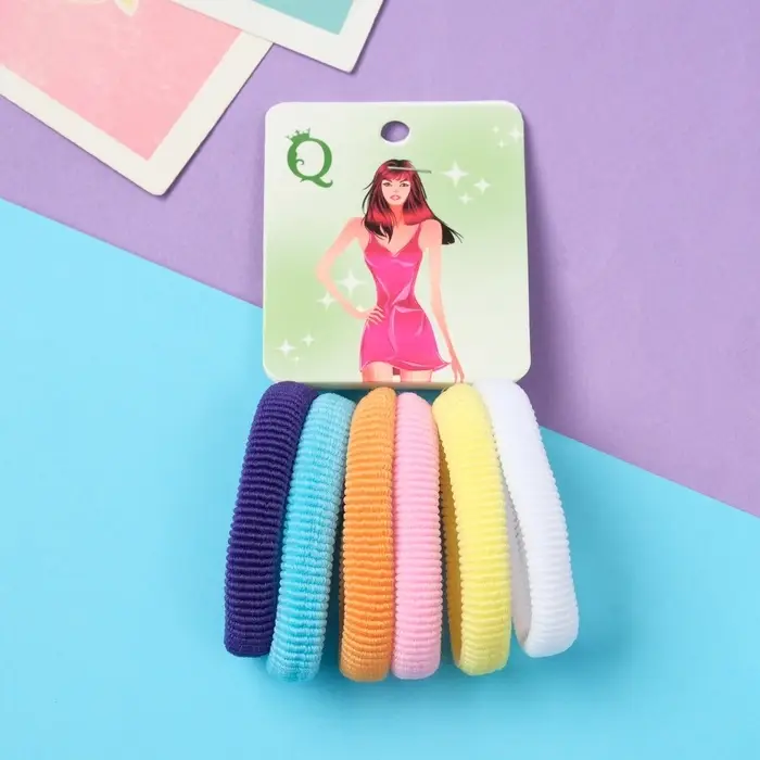 Резинка для волос "Анна" (набор 6 шт) тайна, 4 см