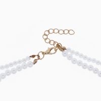 Бусы с жемчугом &laquo;Бусина&raquo; два ряда №4+6, цвет белый в золоте, 50 см