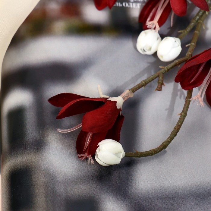 Цветы искусственные Цветы искусственные "Белоцветник шелковый" 74х4 см, бордовый