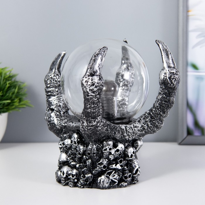 Плазменный шар &laquo;Рука ада&raquo; серый 12&times;12&times;18 см