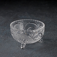 Конфетница стеклянная на ножках Доляна &laquo;Венеция&raquo;, 200 мл, 10&times;6 см