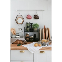 Этажерка 2х-ярусная Доляна, 31&times;17&times;32,5 см, цвет чёрный