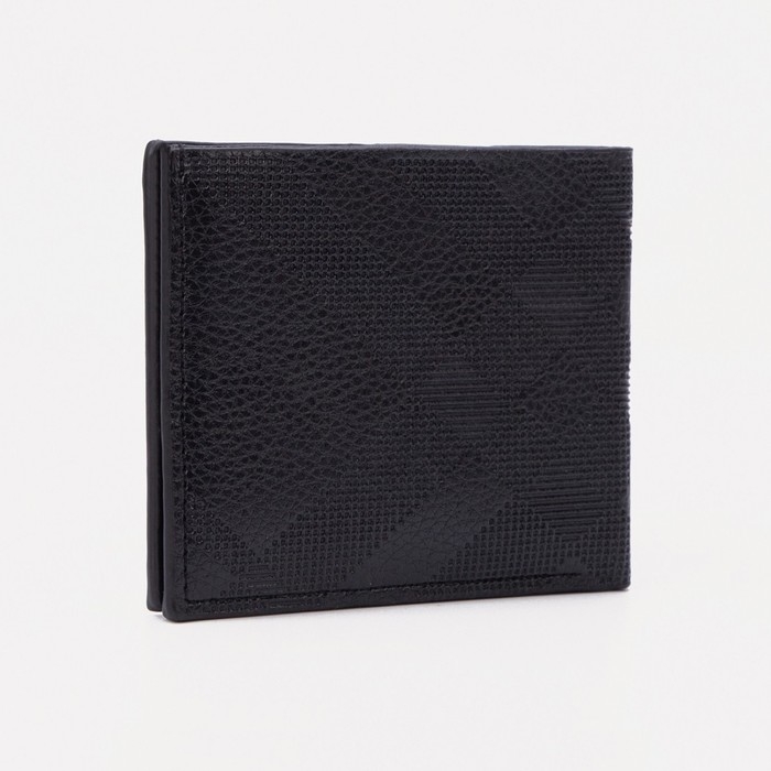 Портмоне мужское без застежки, отдел для купюр, для карт, цвет чёрный Портмоне мужское без застежки, отдел для купюр, для карт, цвет чёрный