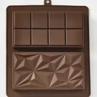Форма для дубайского шоколада 2 плитки "Квадраты, пирамиды" 21x19x2,5 см