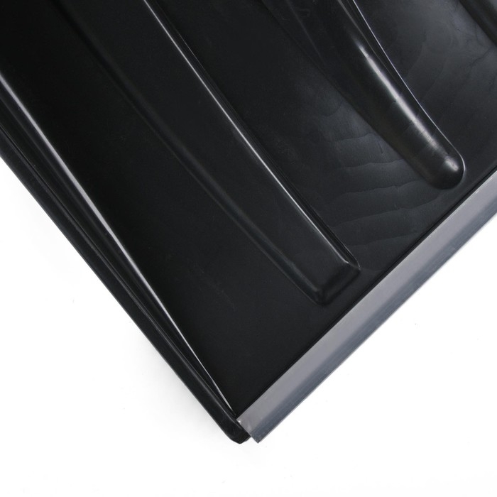 Лопата для уборки снега, автомобильная, пластиковый ковш 380 &times; 370 мм, алюминиевая планка, алюминиевый черенок, с ручкой