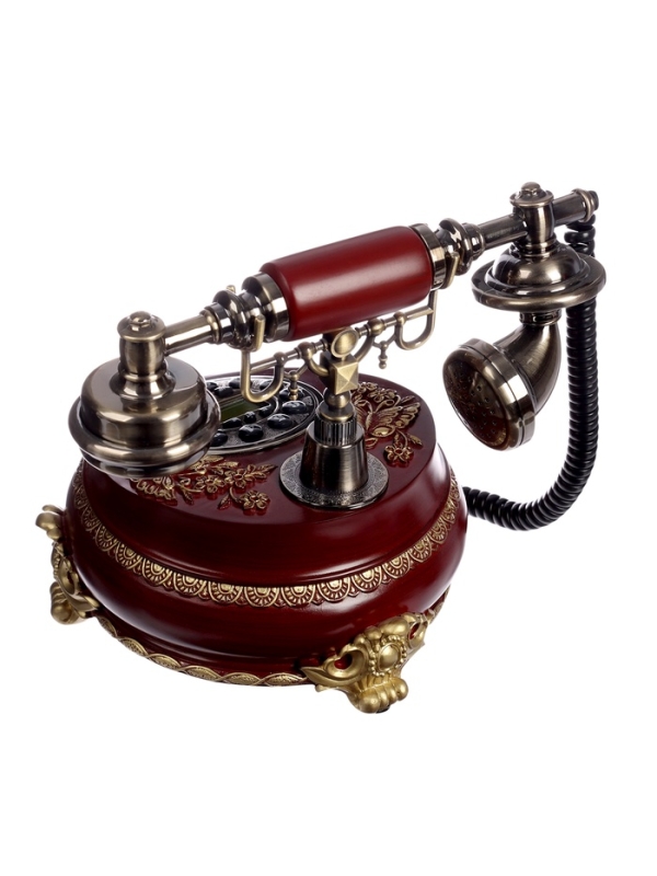 Ретро-телефон "Бабочка", 23 х 26 см, коричневый