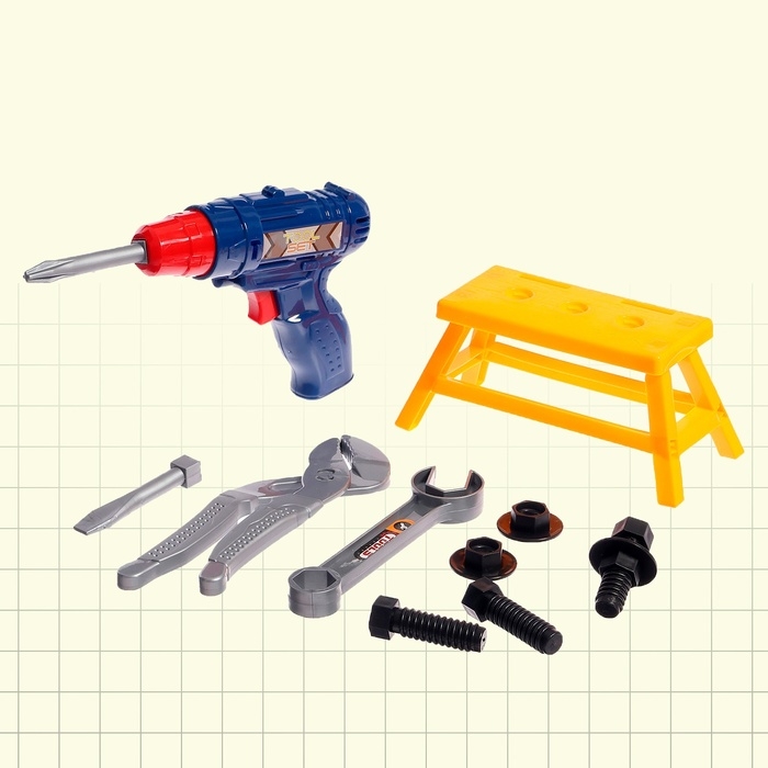 Набор инструментов &laquo;Собери верстачок&raquo;, 16 элементов, цвет МИКС