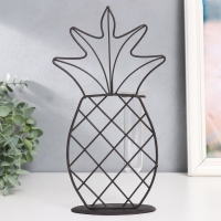 Декор металл, стекло "Ананас" чёрный 15х5,5х25 см