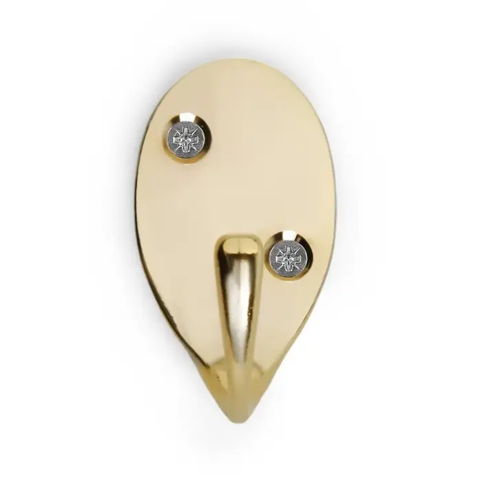 Крючок мебельный ТУНДРА TKO004, однорожковый, золото, 10 шт.