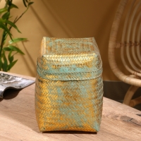 Корзинка плетеная "Голден" 20х20х26 см, голубой