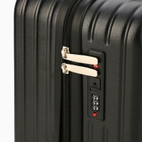 Чемодан 20", PС, 34*22*56, отд на молнии, код замок, 4 колеса, черный