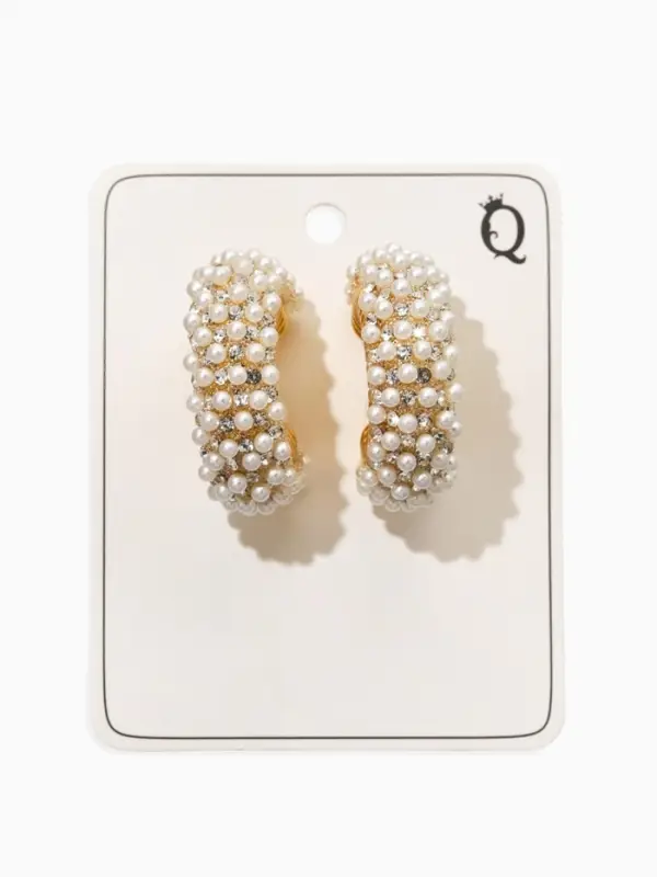 Серьги жемчуг "Россыпь", ссв, цвет белый в золоте