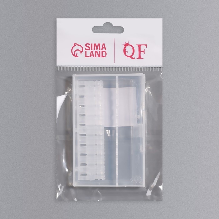 Органайзер для фрез, 10 отделений, 8,2 × 5,8 см, цвет прозрачный Органайзер для фрез, 10 отделений, 8,2 × 5,8 см, цвет прозрачный