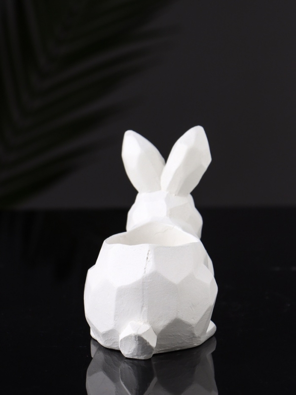 Подсвечник "Заяц геометрический" 8х7х5 см, белый