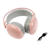 Наушники полноразмерные Mybit W-33, RGB подсветка, BT5.3, 800 мАч, Type-C, розовые