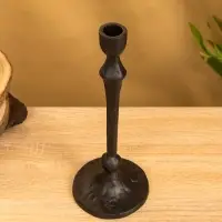 Подсвечник "Лава" 10х10х25 см, алюминий, цв. чёрный