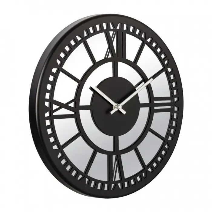 Часы настенные, интерьерные, бесшумные, d-32 см, металл с зеркалом