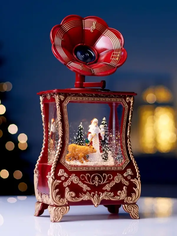 Фигура светодиодная "Граммофон" 36х16х9 см, 3хААА (не в компл.), музыка, USB, Т/БЕЛЫЙ