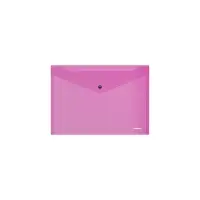 Папка-конверт на кнопке А5+ (239x189x9 мм), 180 мкм, ErichKrause Vivid, глянцевая, полупрозрачная, микс