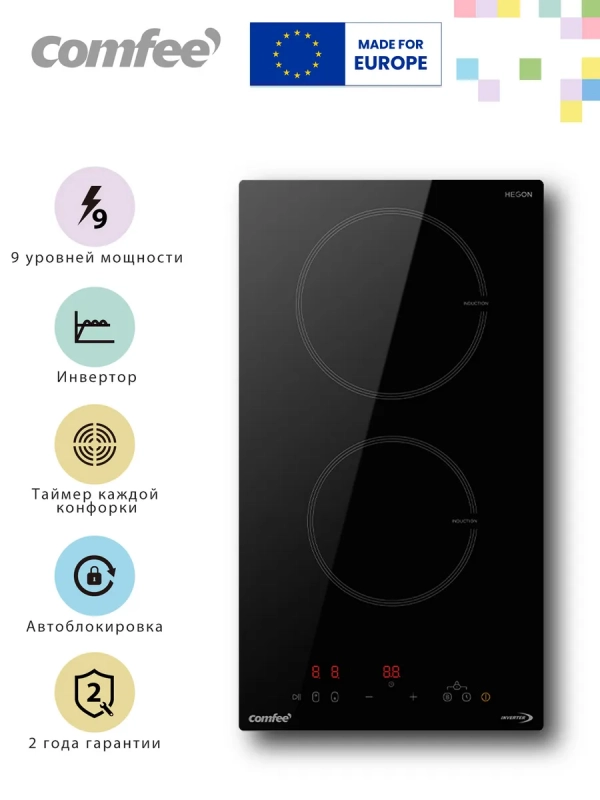 Индукционная варочная панель CIH301, 2 конфорки, инвертор