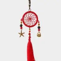 Брелок ловец снов, 17 см, красный