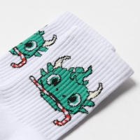 Носки "Новогодний дракон", цвет белый, размер 25 Носки "Новогодний дракон", цвет белый, размер 25