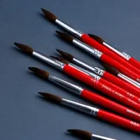 Кисть для рисования из волоса белка круглая № 9 (диаметр обоймы 5 мм; длина ворса 20 мм)