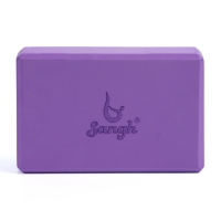 Блок для йоги 23 х 15 х 7,5 см, вес 120 гр, цвет фиолетовый