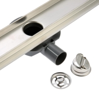 Трап ZEIN engr, c флaнцeм свободного вращ 360&deg;, 7*100 см, d=40/50 мм, нерж сталь, сатин